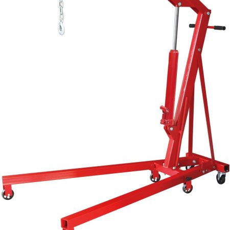 Big Red Foldable Hydraulic Shop Crane w / 6 Caster Wheels, 1-Ton