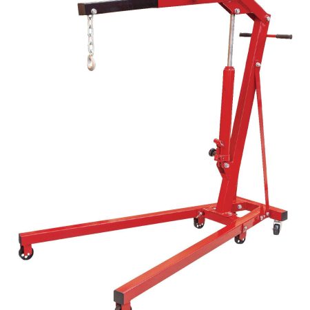 Big Red Foldable Hydraulic Shop Crane w / 6 Caster Wheels, 1-Ton