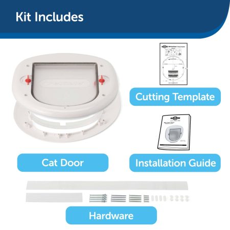 PetSafe 4-Way Locking Cat Plastic Flap Door For Exterior and Interior, Large