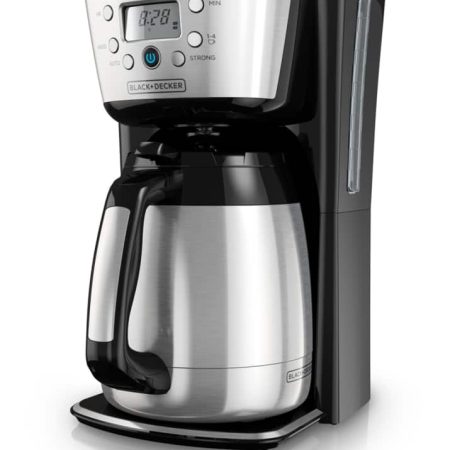 Black & Decker Programmable Coffee Maker w/ Thermal Carafe, Stainless Steel, 12 Cups