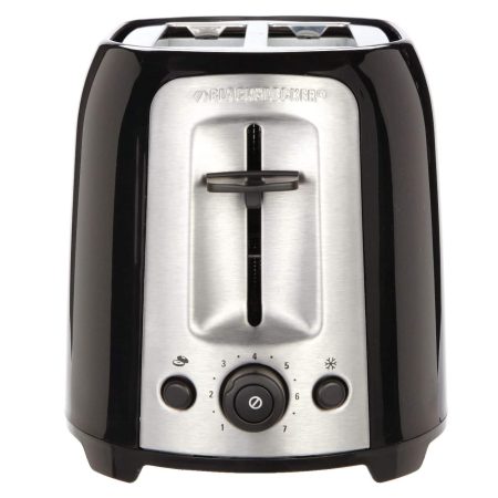 Black & Decker Extra Wide Slots Toaster w/ 7 Settings, Black, 2-Slices