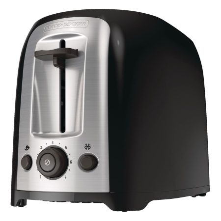 Black & Decker Extra Wide Slots Toaster w/ 7 Settings, Black, 2-Slices