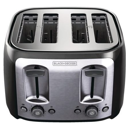 Black & Decker Extra Wide Slots Toaster w/ 7 Settings, Black, 4-Slices