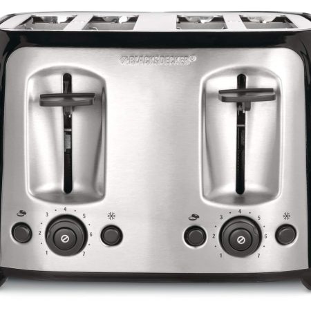 Black & Decker Extra Wide Slots Toaster w/ 7 Settings, Black, 4-Slices