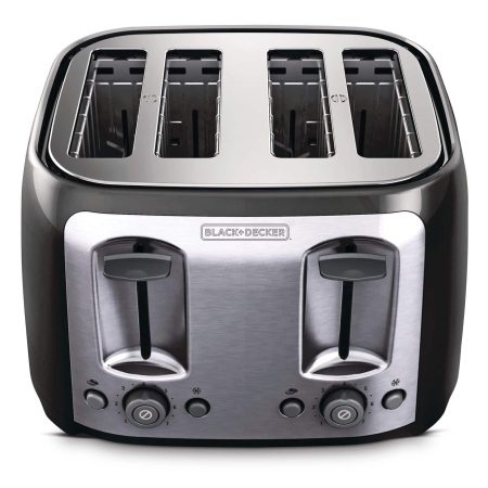 Black & Decker Extra Wide Slots Toaster w/ 7 Settings, Black, 4-Slices