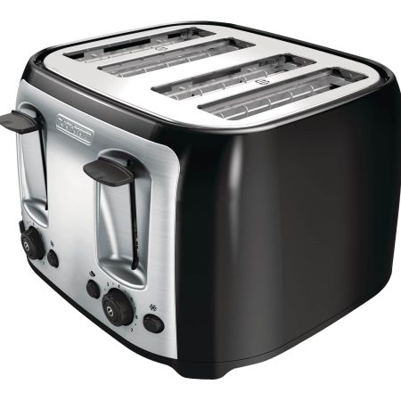 Black & Decker Extra Wide Slots Toaster w/ 7 Settings, Black, 4-Slices