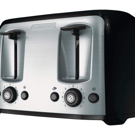 Black & Decker Extra Wide Slots Toaster w/ 7 Settings, Black, 4-Slices