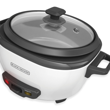 Black & Decker Non-Stick Rice Cooker & Steamer White, 6 Cups