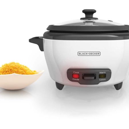 Black & Decker Non-Stick Rice Cooker & Steamer White, 6 Cups