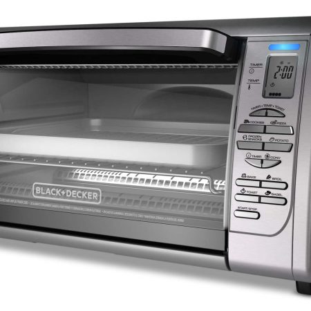 Black & Decker 6-Slice Digital Countertop Convection Toaster Oven, Silver