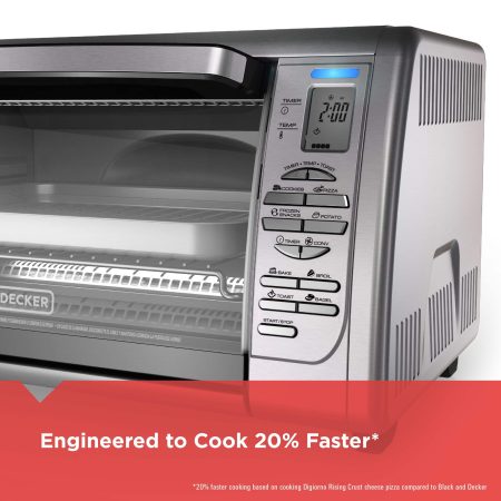 Black & Decker 6-Slice Digital Countertop Convection Toaster Oven, Silver