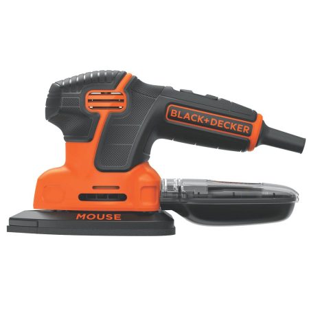 Black + Decker BDEMS600 Mouse 1.2A Corded Single Speed Detail Sander with Dust Canister