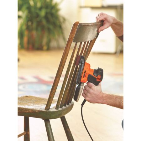 Black + Decker BDEMS600 Mouse 1.2A Corded Single Speed Detail Sander with Dust Canister