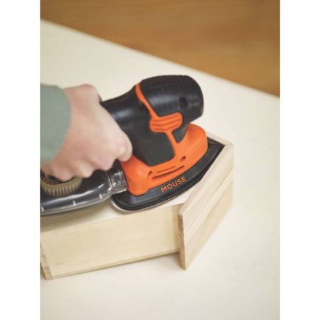 Black + Decker BDEMS600 Mouse 1.2A Corded Single Speed Detail Sander with Dust Canister