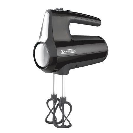 Black & Decker Helix Hand Mixer, Premium Performance 5 Speed Hand Mixer, Includes 5 Attachments and Case, Black