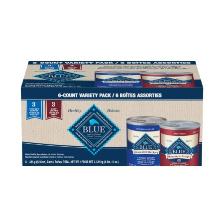 Blue Buffalo BLUE Homestyle Recipe Chicken & Beef Dinner Adult Wet Dog Food Variety Pack, 12.5-oz, 6-pk