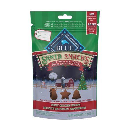 Blue Buffalo Santa Snacks Soft-Moist Dog Treats, Chicken Flavour, 127-g