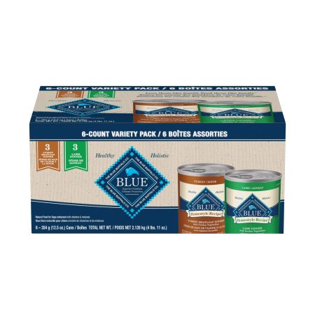 Blue Buffalo BLUE Homestyle Recipe Turkey & Lamb Dinner Adult Wet Dog Food Variety Pack, 12.5-oz, 6-pk