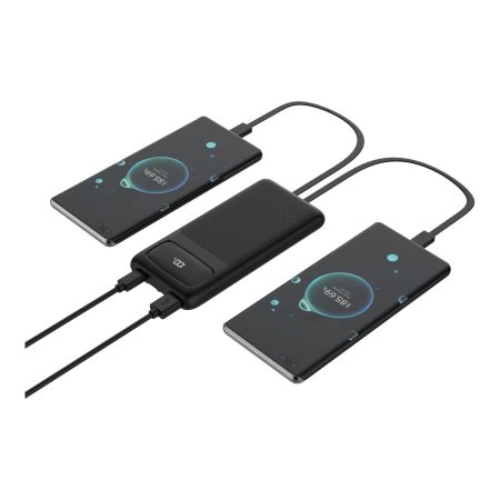 Bluehive 10,000 mAh Power Bank with Type-C Cables, Black