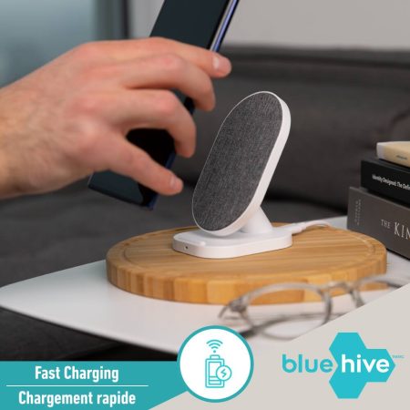 Bluehive 10W Fabric Wireless Charging Stand, Compatible with Most Qi-Enabled Devices