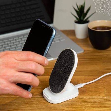 Bluehive 10W Fabric Wireless Charging Stand, Compatible with Most Qi-Enabled Devices