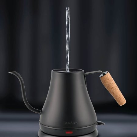 Bodum Electric Cordless Gooseneck Water Kettle with Auto Shut Off, Black, 0.8-L