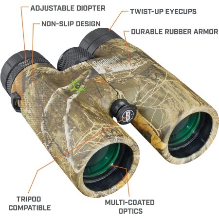 Bushnell Bone Collector Powerview Binoculars, Realtree Edge Camo, 10x42mm