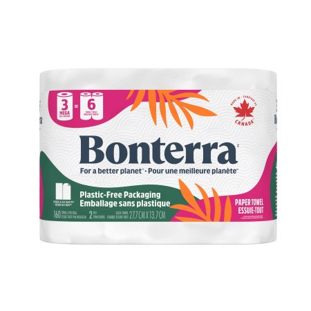 Bonterra™ Double Roll Paper Towel, 2-ply, 3-pk