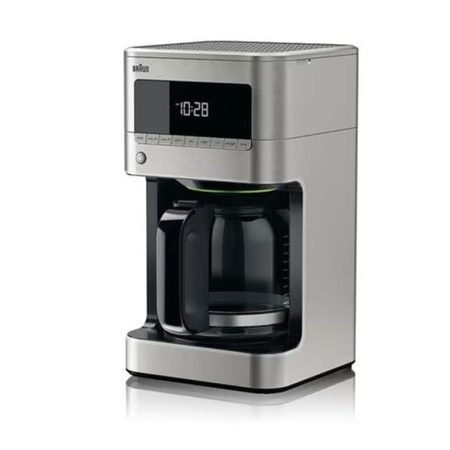 Braun BrewSense Programmable Coffee Maker w/ Glass Carafe, Stainless Steel, 12 Cups