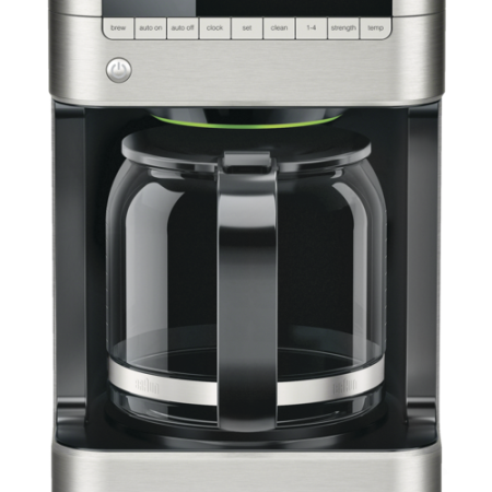 Braun BrewSense Programmable Coffee Maker w/ Glass Carafe, Stainless Steel, 12 Cups