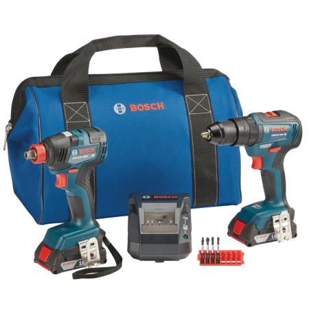 Bosch GXL18V-240B22 18V Cordless Drill/Driver & Freak 2-in-1 Bit Socket Impact Driver Combo Kit