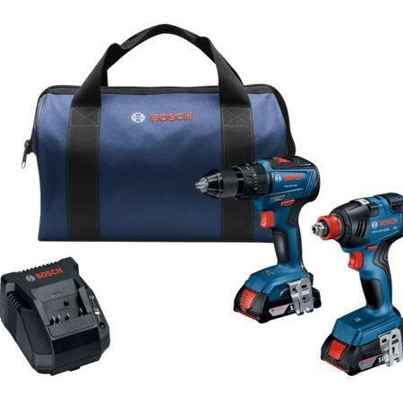 Bosch GXL18V-240B22 18V Cordless Drill/Driver & Freak 2-in-1 Bit Socket Impact Driver Combo Kit