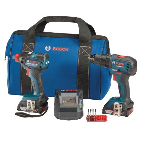 Bosch GXL18V-240B22 18V Cordless Drill/Driver & Freak 2-in-1 Bit Socket Impact Driver Combo Kit