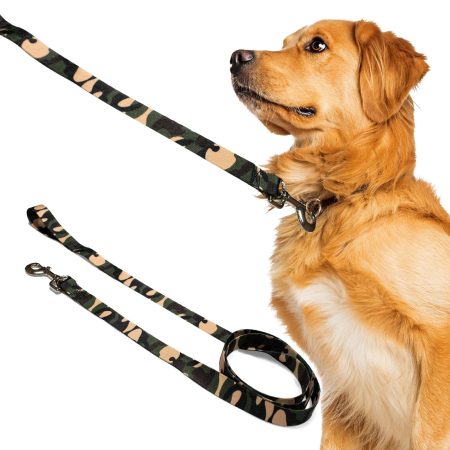 Perri's Camouflage Green Dog Leash, Assorted Sizes