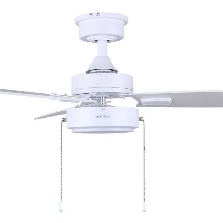 KOLT 42-in Indoor Pull Chain LED Ceiling Fan, White