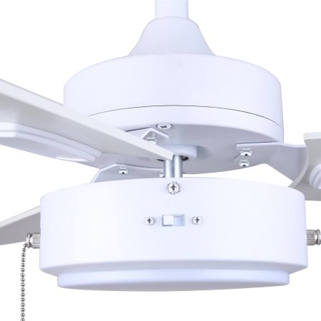 KOLT 42-in Indoor Pull Chain LED Ceiling Fan, White