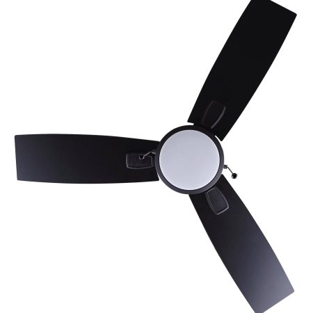 KOLT 42-in Indoor Pull Chain LED Ceiling Fan, Black