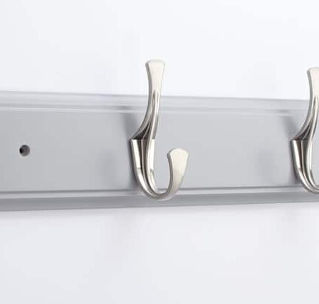 CANVAS Voisin Stainless Steel 4-Hook Rail, Flint Grey, 27-in