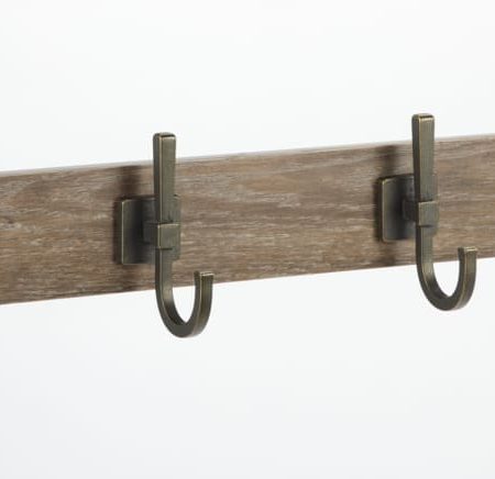 CANVAS 4-Hook Rail, Weathered Walnut, 27-in