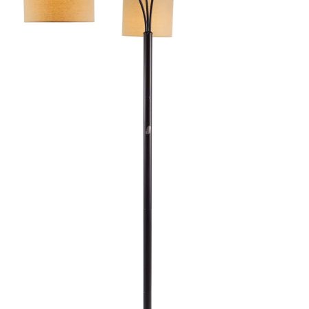 CANVAS Burlap Fabric Shade Floor Lamp, 82-in, Bronze