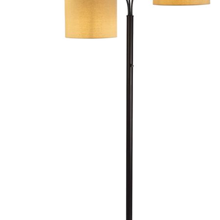 CANVAS Burlap Fabric Shade Floor Lamp, 82-in, Bronze