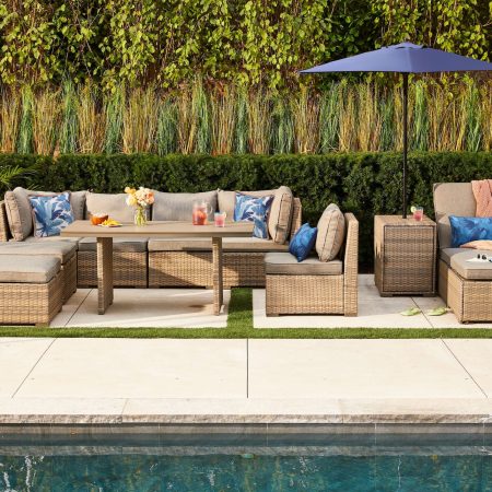 CANVAS Bala Square Outdoor Patio Sectional Set w/UV-Resistant Cushions, 6-pc