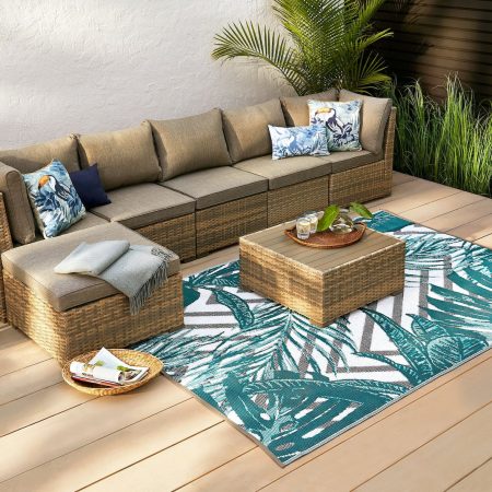 CANVAS Bala Rectangle Outdoor Patio Sectional Lounger Chair w/UV-Resistant Cushions