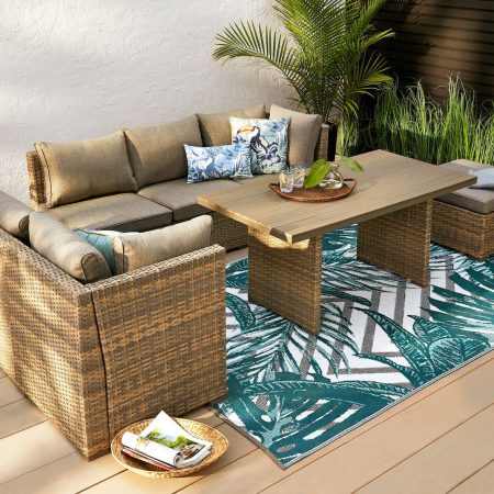 CANVAS Bala Rectangle Outdoor Patio Sectional Lounger Chair w/UV-Resistant Cushions