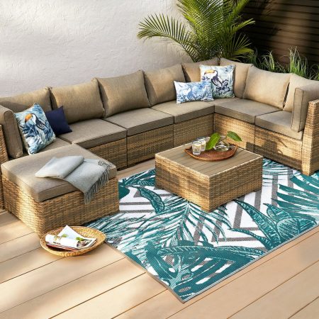 CANVAS Bala Square Outdoor Patio Sectional Set w/UV-Resistant Cushions, 6-pc