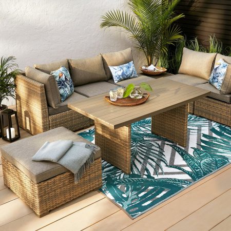 CANVAS Bala Rectangle Outdoor Patio Sectional Lounger Chair w/UV-Resistant Cushions