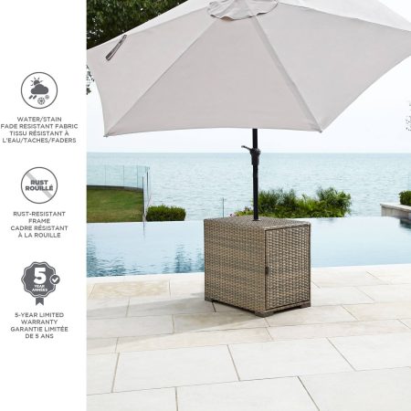 CANVAS Bala Rectangle Outdoor Patio Sectional Umbrella Side Table Stand, 28x18x25-in