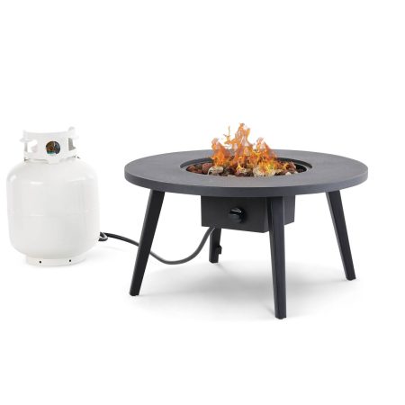 CANVAS Blackcomb Round Outdoor Fire Pit Table, 26000 BTU, Black