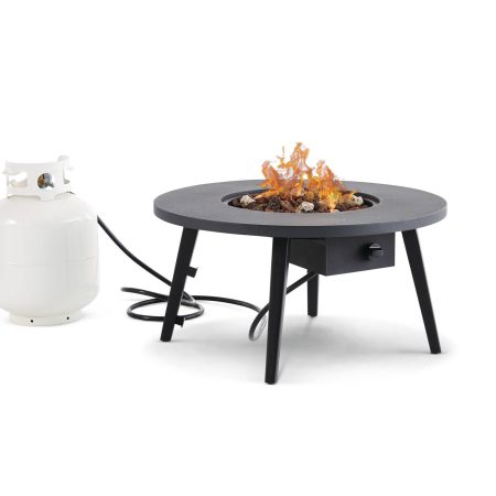 CANVAS Blackcomb Round Outdoor Fire Pit Table, 26000 BTU, Black