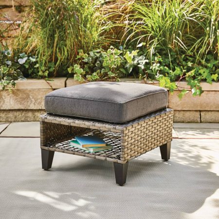 CANVAS Breton Rectangle All-Weather Wicker Outdoor Patio Ottoman